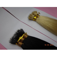 Preto e loiro duplo cabelo indiano virgem extraído cabelo Nano Anel Duplo Cabelo Virgem Desenhada